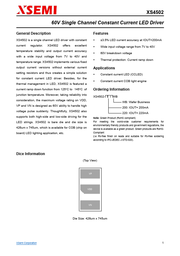 XS4502 Datasheet Preview