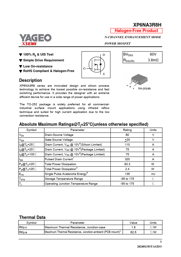 XP6NA3R8H Datasheet Preview