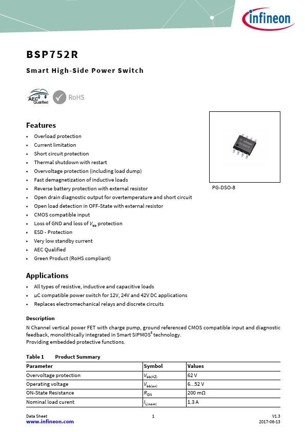 BSP752R Datasheet Preview