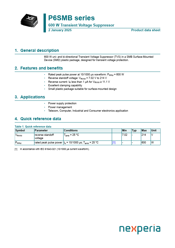 P6SMBJ170A Datasheet Preview