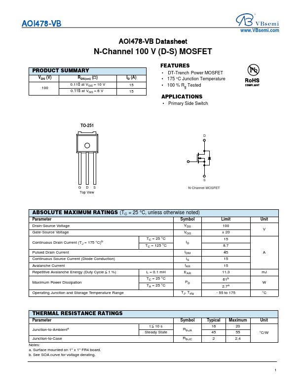 AOI478 Datasheet Preview