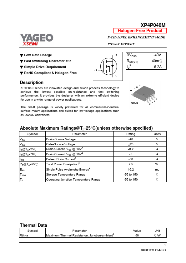 XP4P040M Datasheet Preview