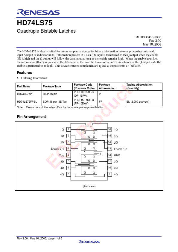 HD74LS75P