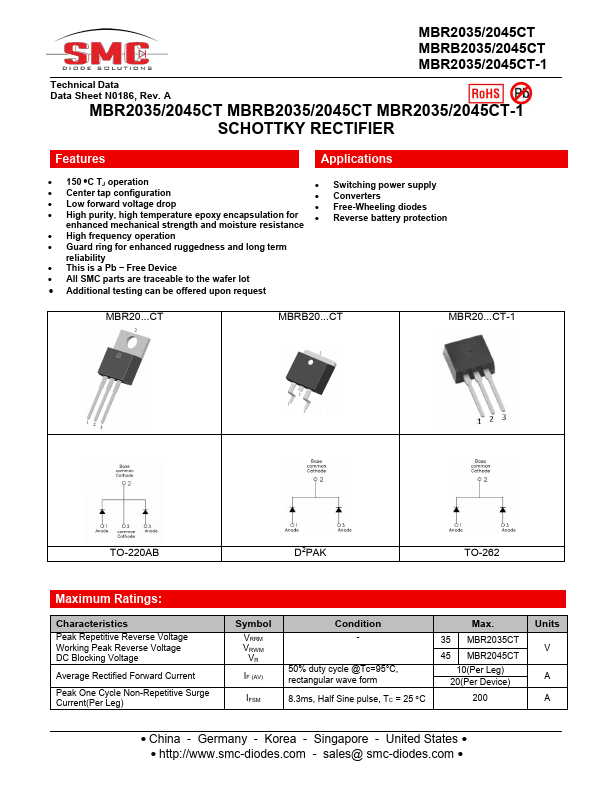 MBRB2045CT Datasheet Preview