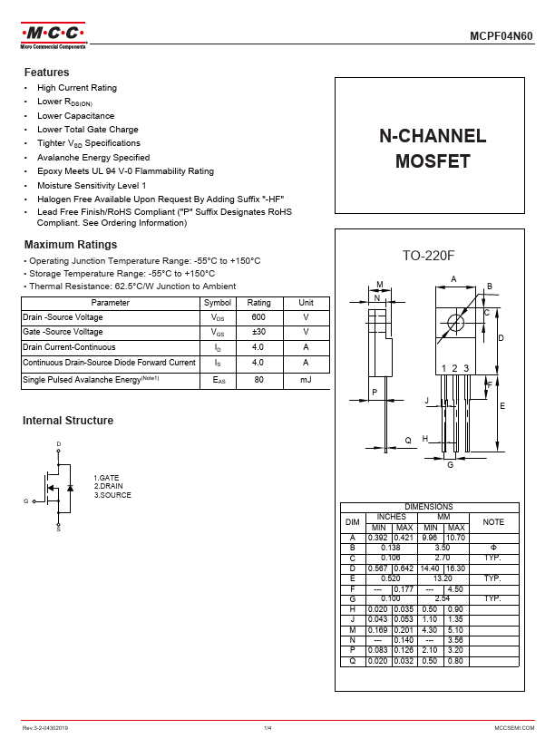 MCPF04N60