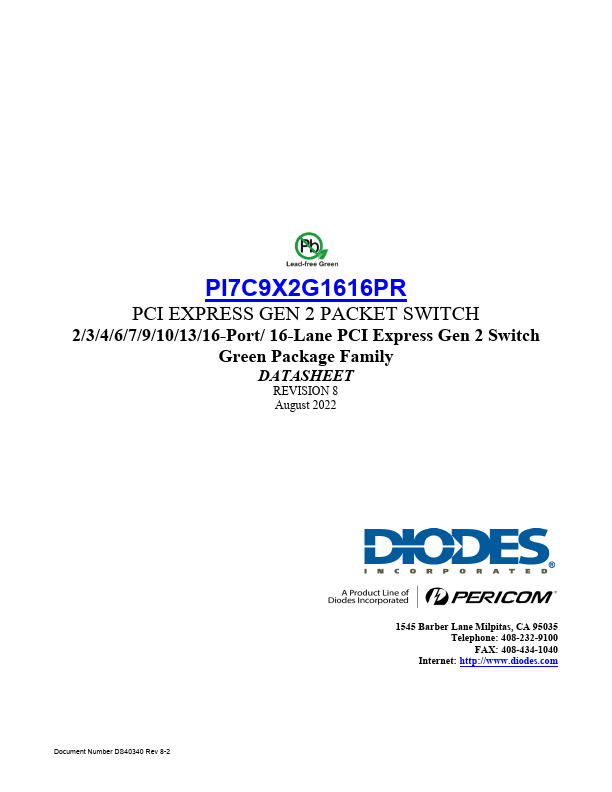 PI7C9X2G1616PR Datasheet Preview