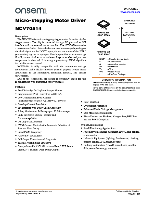 NCV70514 Datasheet Preview