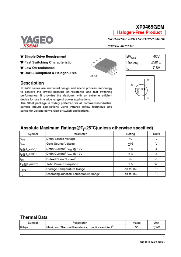 XP9465GEM Datasheet Preview