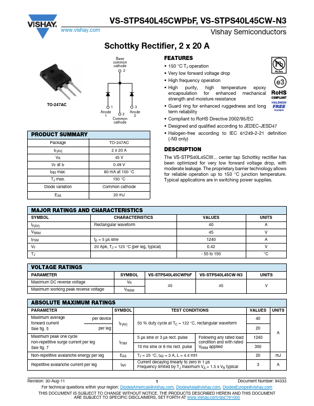 VS-STPS40L45CW-N3