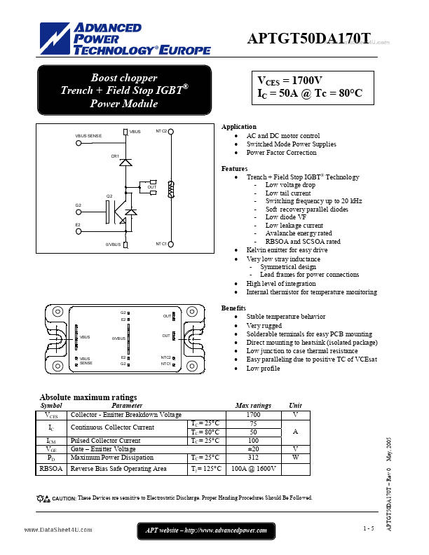 APTGT50DA170T