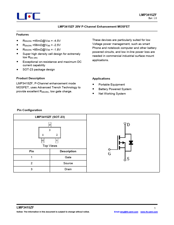 LMP3415ZF Datasheet Preview
