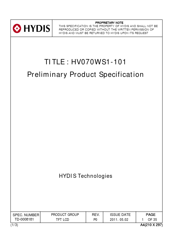 HV070WS1-101
