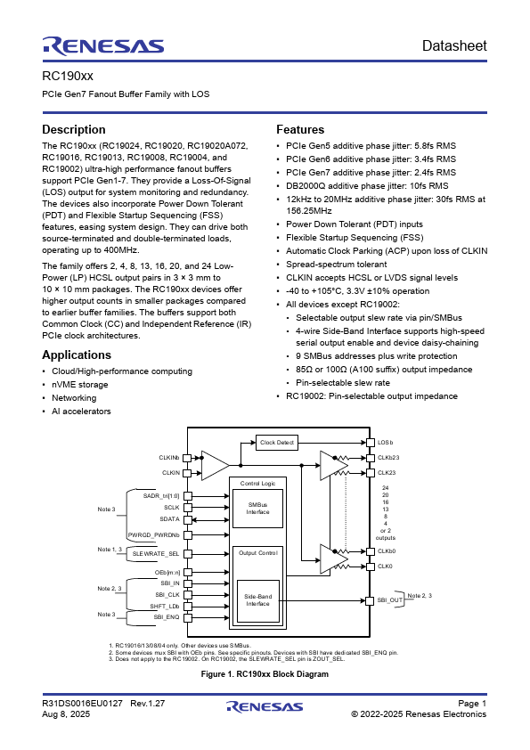 RC19016 Datasheet Preview