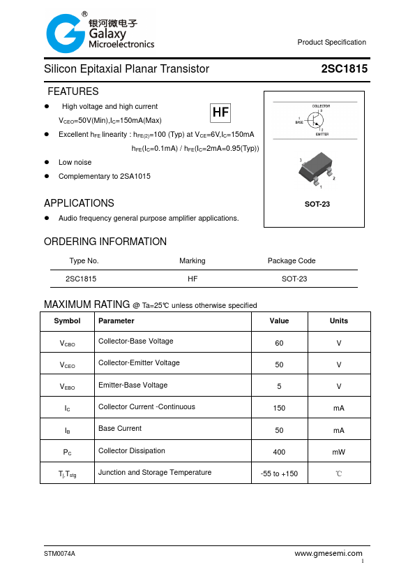 2SC1815 Datasheet Preview