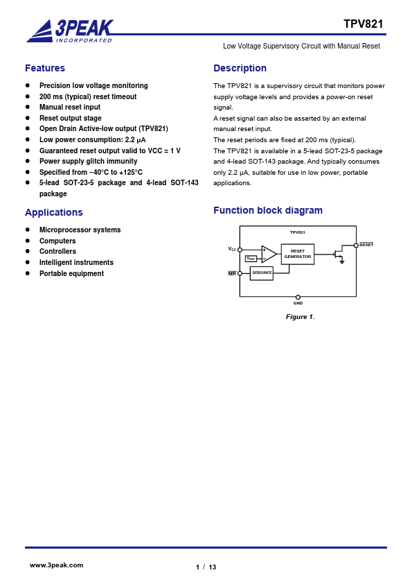 TPV821 Datasheet Preview