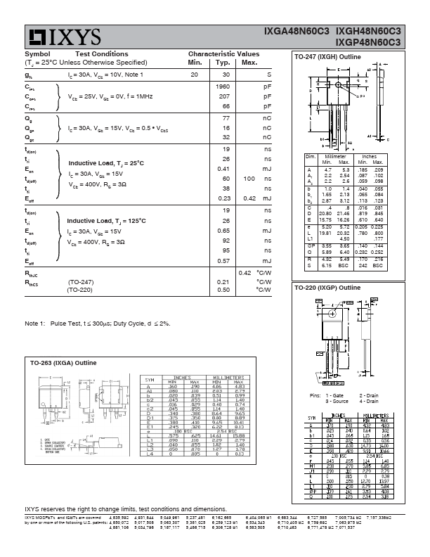 IXGP48N60C3