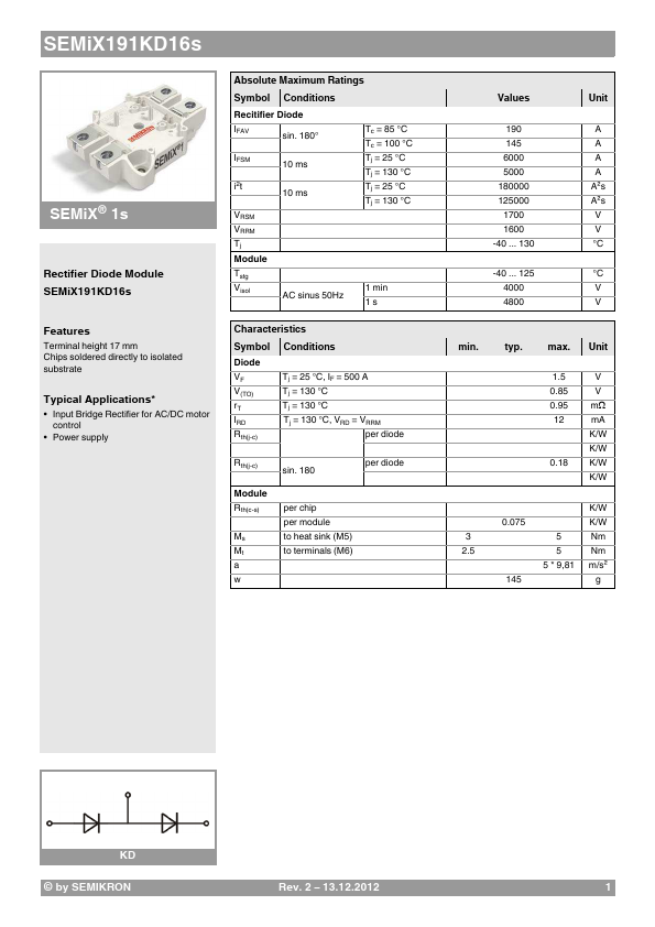 SEMIX191KD16S