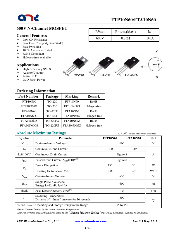 FTP10N60G