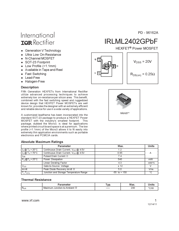 IRLML2402GPBF