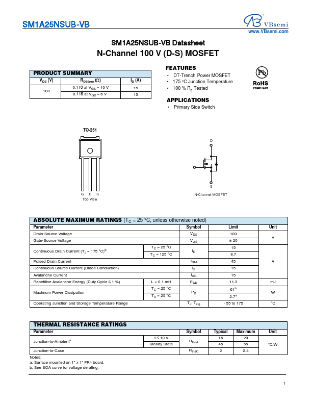 SM1A25NSUB Datasheet Preview