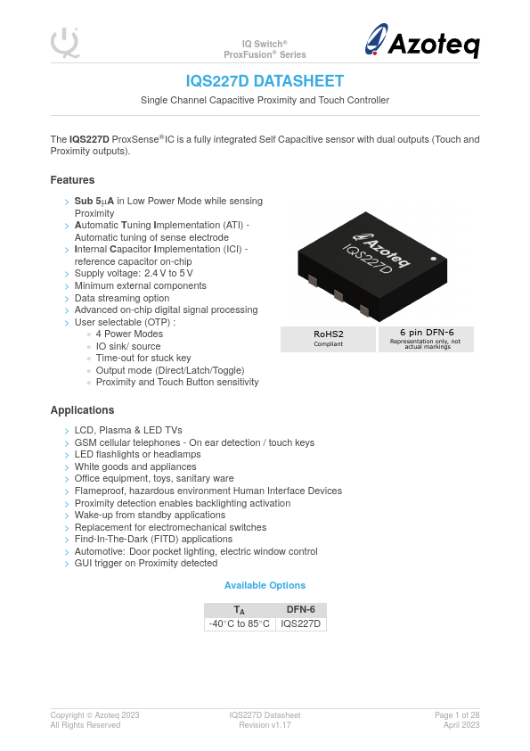 IQS227D Datasheet Preview