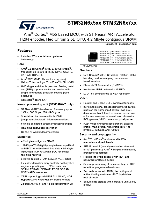 STM32N657A0 Datasheet Preview