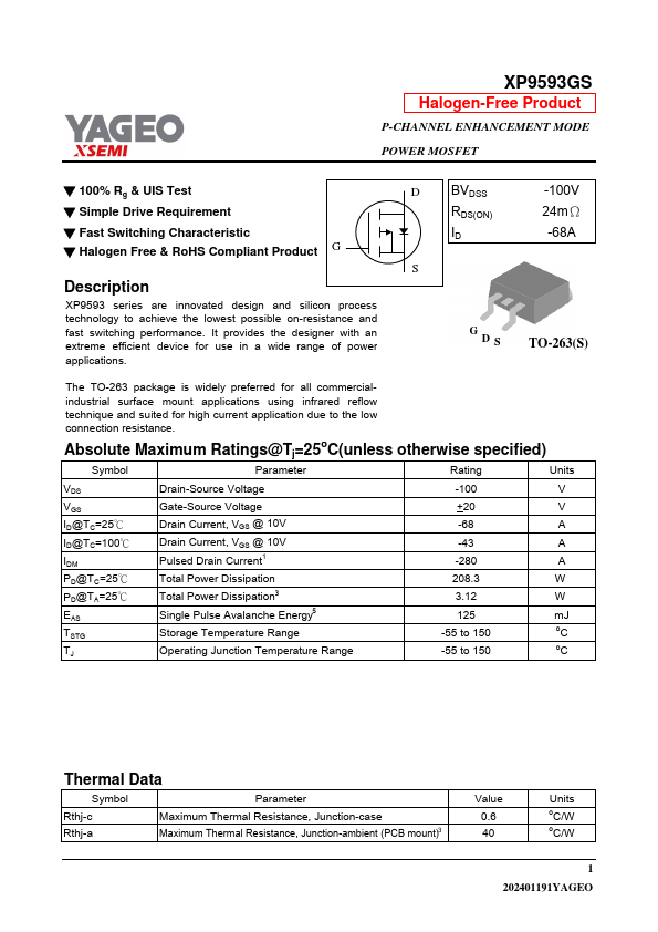 XP9593GS Datasheet Preview