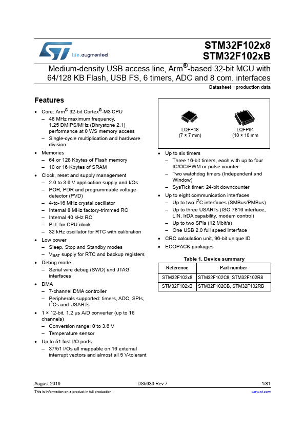 STM32F102R8