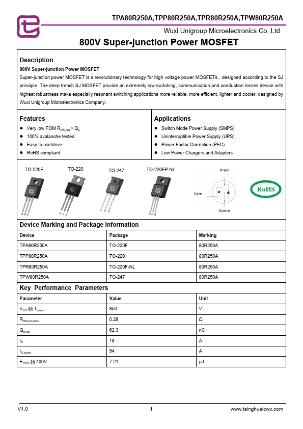 TPA80R250A Datasheet Preview