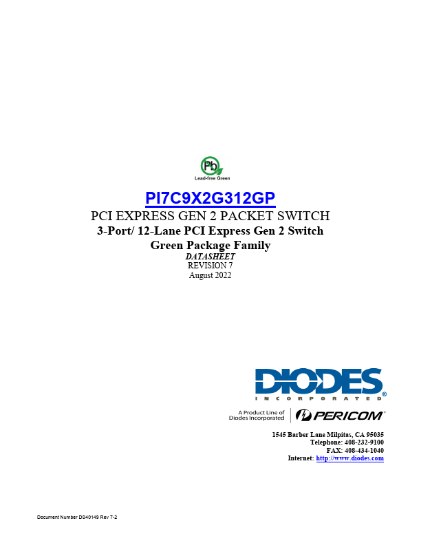 PI7C9X2G312GP Datasheet Preview