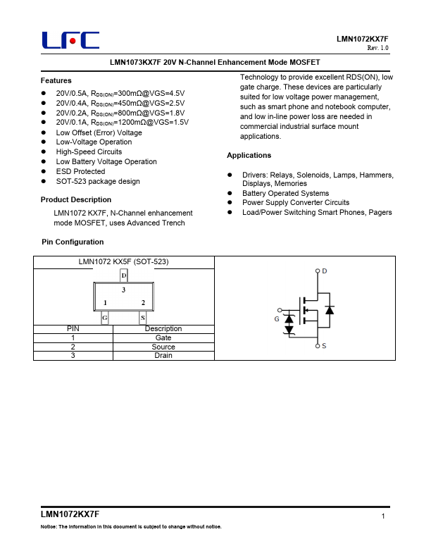 LMN1073KX7F Datasheet Preview
