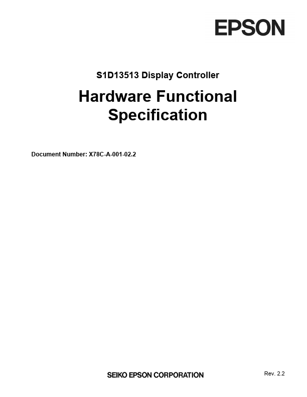 S1D13513 Datasheet Preview
