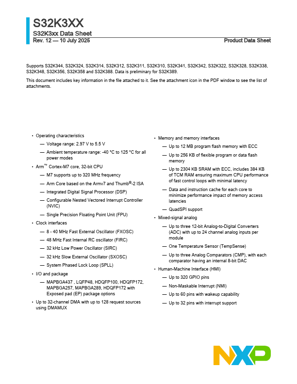S32K324 MCU by NXP - Datasheet Preview