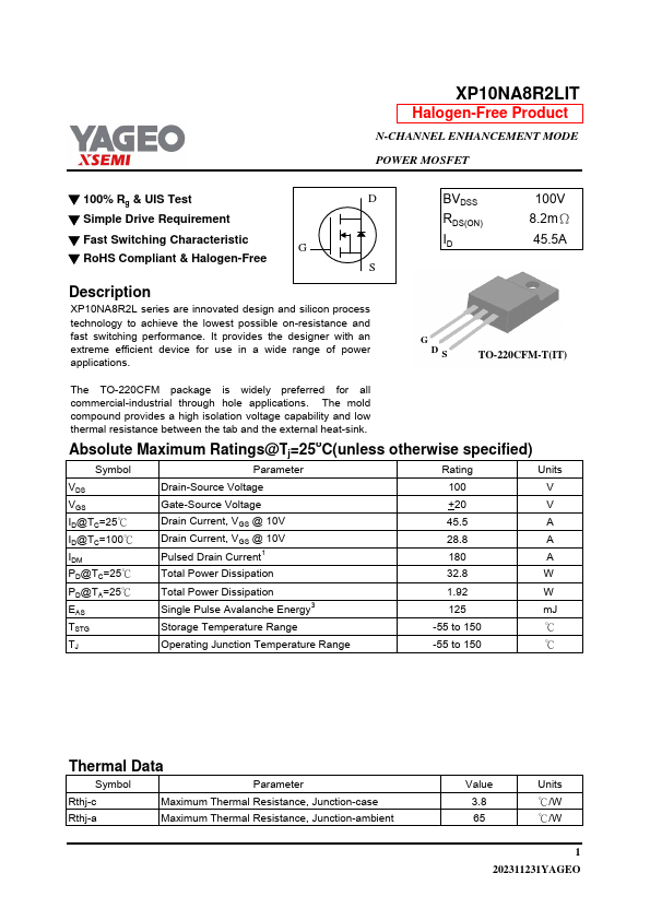 XP10NA8R2LIT Datasheet Preview
