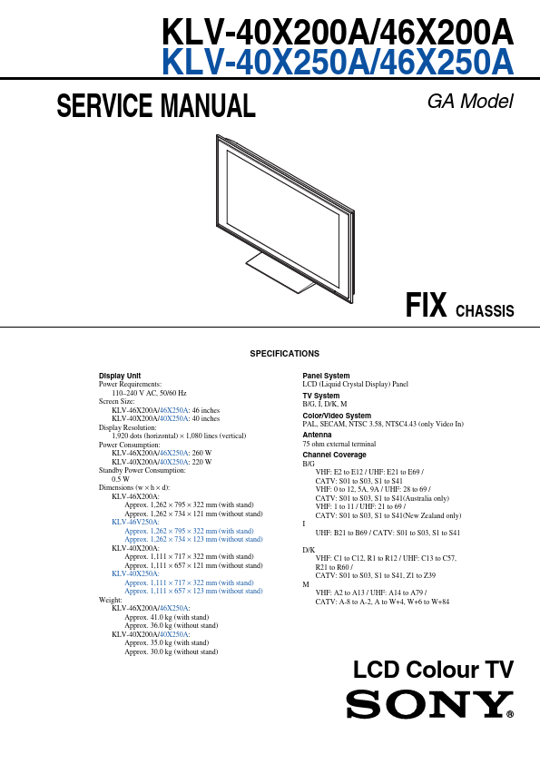 KLV-40X250A