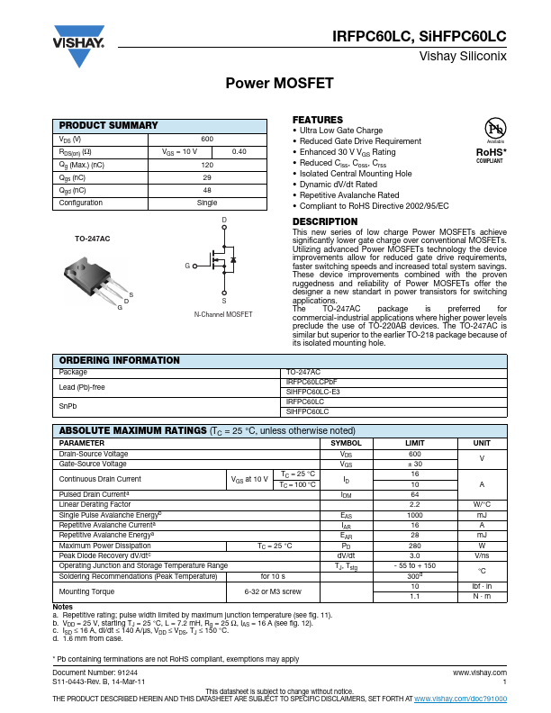 IRFPC60LC