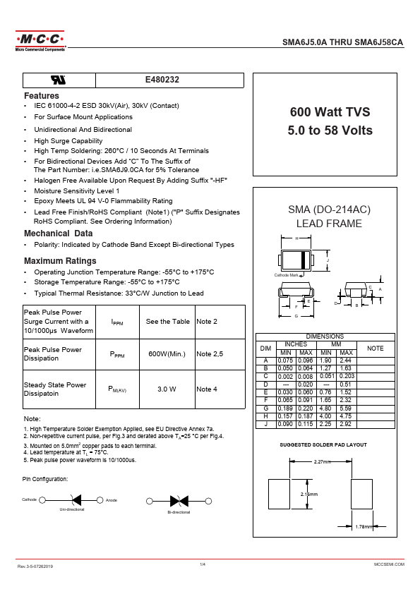 SMA6J6.0CA