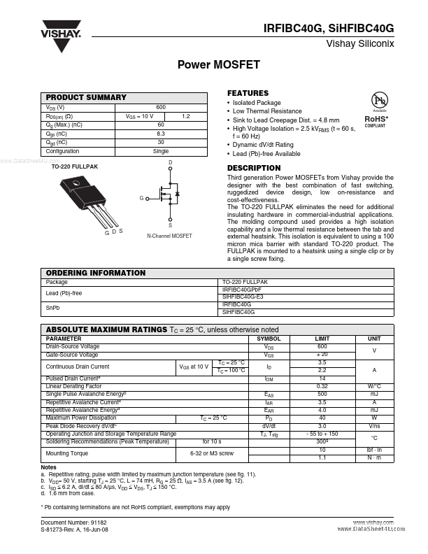 SiHFIBC40G