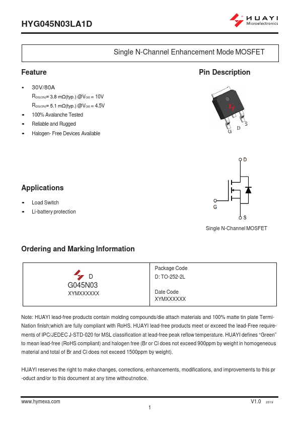 HYG045N03LA1D Datasheet Preview