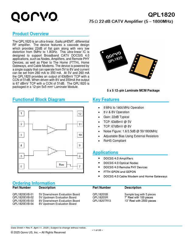 QPL1820 Datasheet Preview