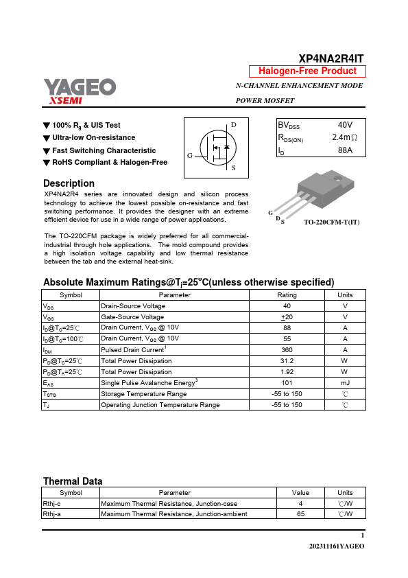 XP4NA2R4IT Datasheet Preview