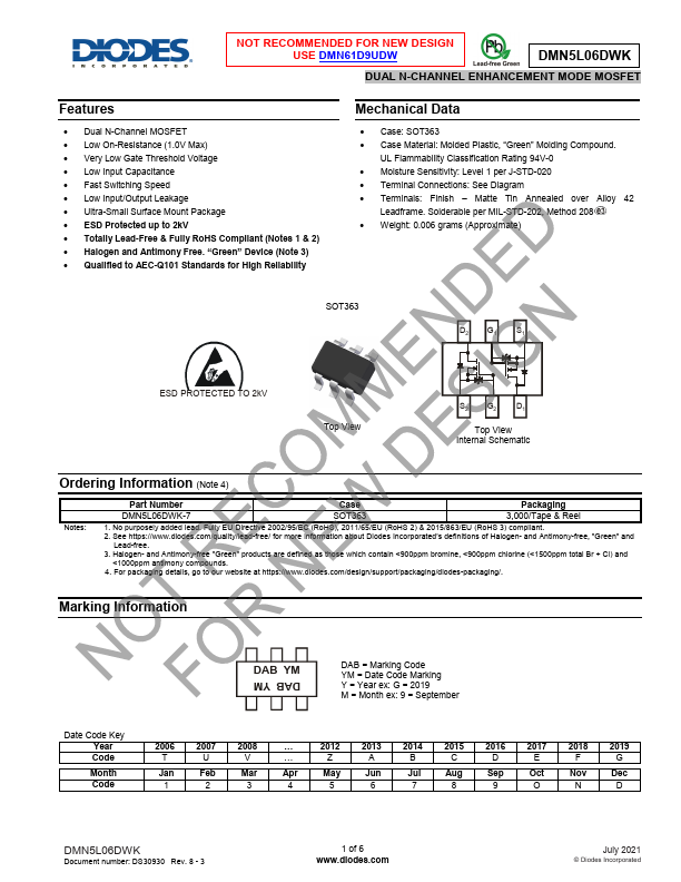 DMN5L06DWK Datasheet Preview