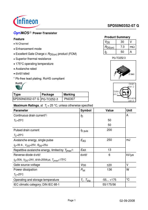 SPD50N03S2-07