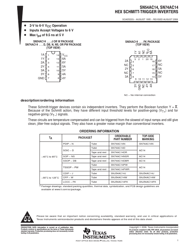 SN74AC14N