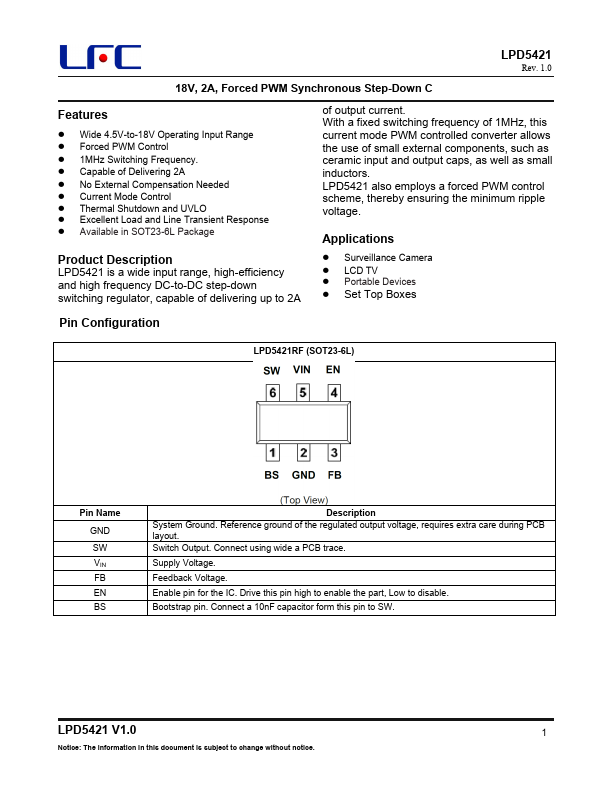 LPD5421 Datasheet Preview