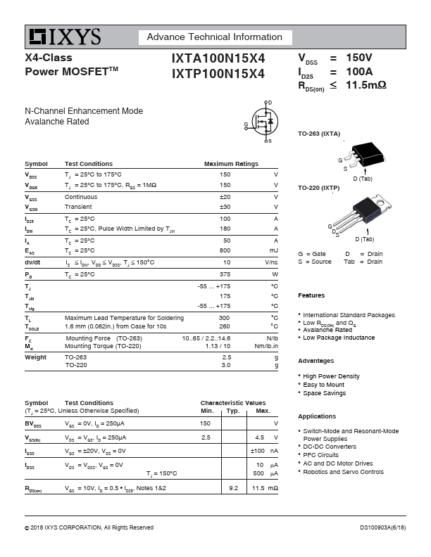 IXTP100N15X4