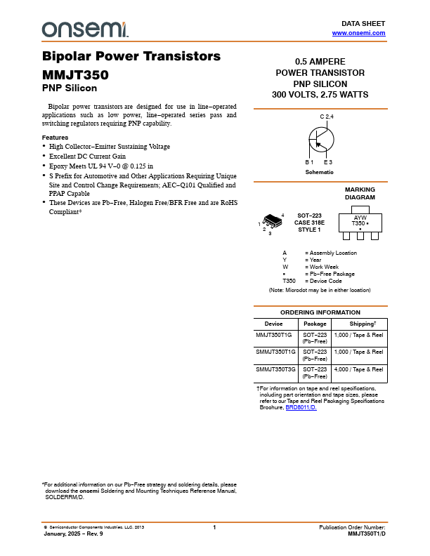 MMJT350T1 Datasheet Preview