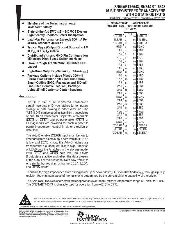 SN74ABT16543