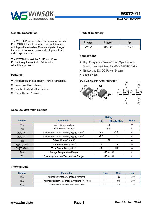 WST2011 Datasheet Preview