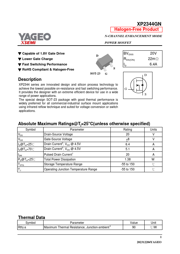 XP2344GN Datasheet Preview